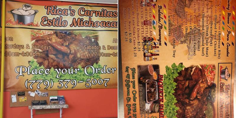 Carnitas estilo Michoacan Menu