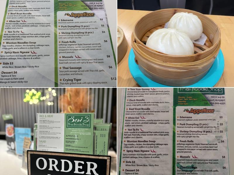 Soi 3 - Thai Noodle Shop Menu