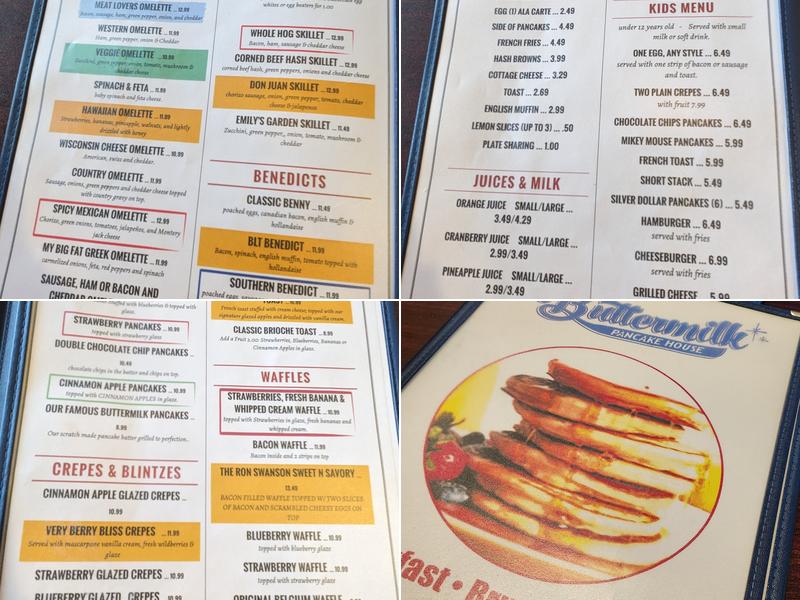 Buttermilk Pancake House Menu
