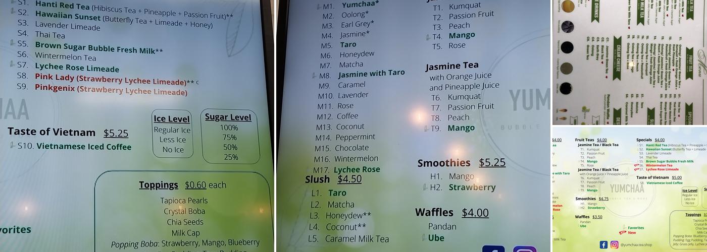 Yumchaa Menu