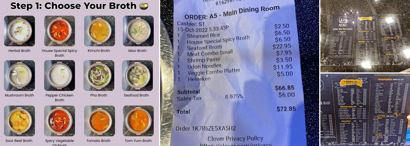 Lotus Hot Pot & Grill Menu