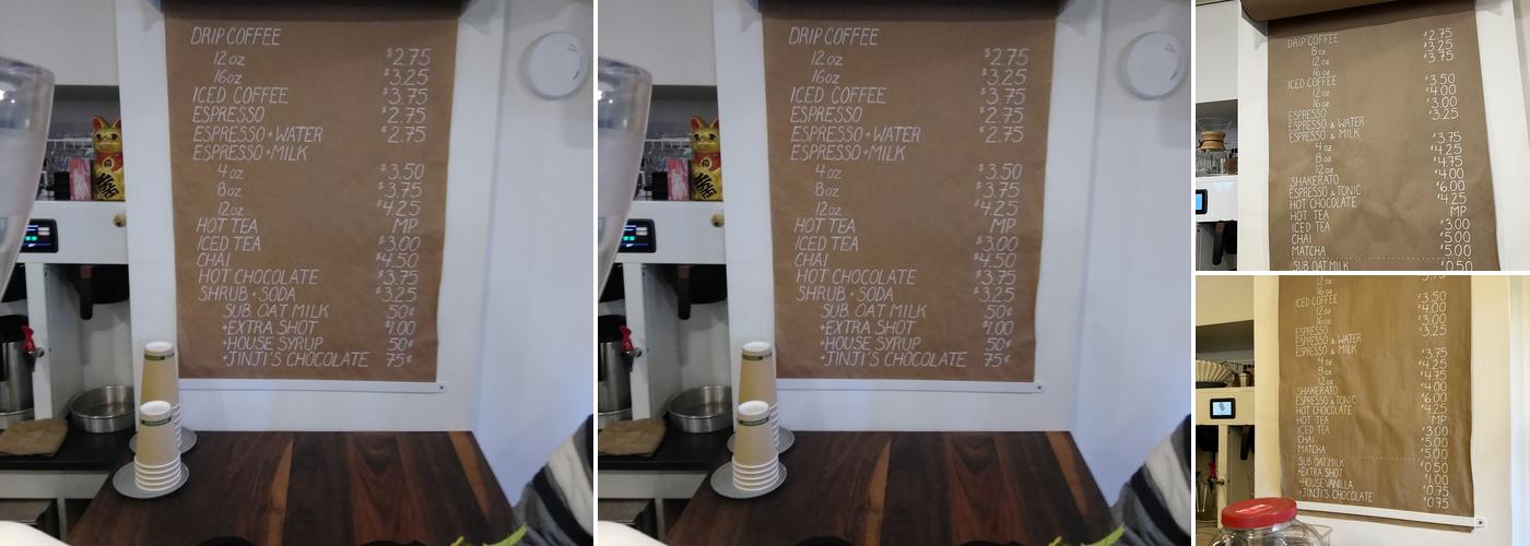 Sophomore Coffee Menu