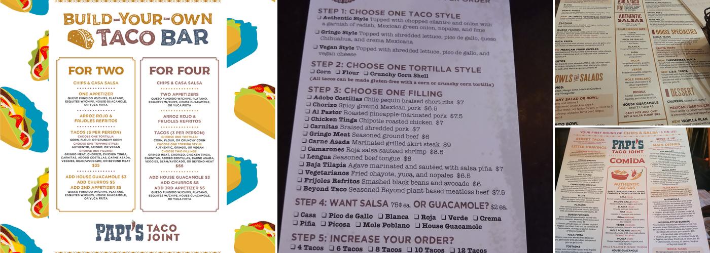 Papi's Hampden Menu