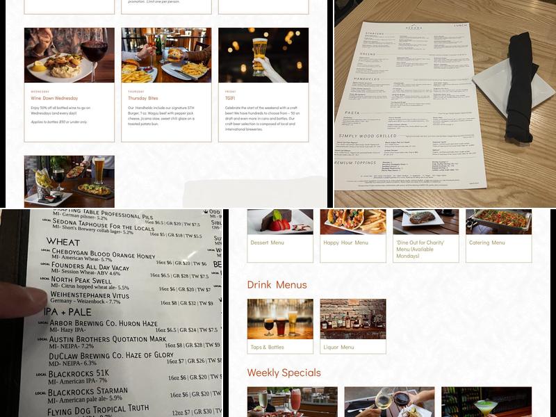 Sedona Taphouse Menu