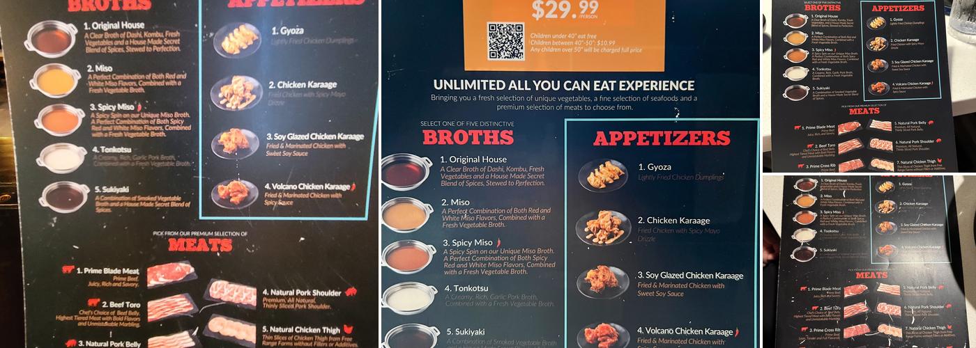Shabuya Menu
