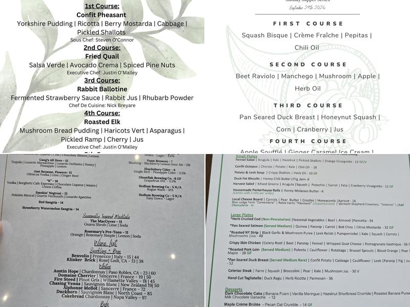 Greenleaf Menu