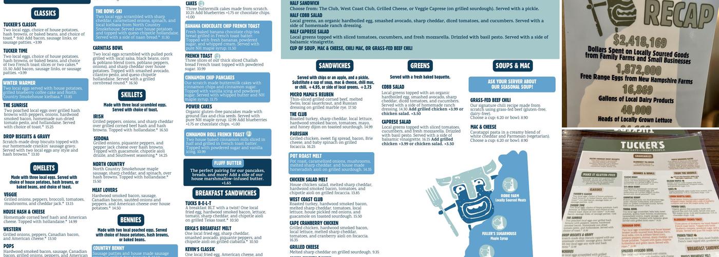 Tucker’s Menu