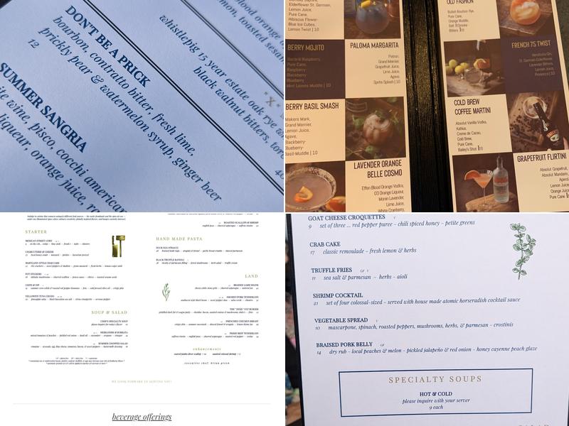 Cobalt Smoke & Sea Menu