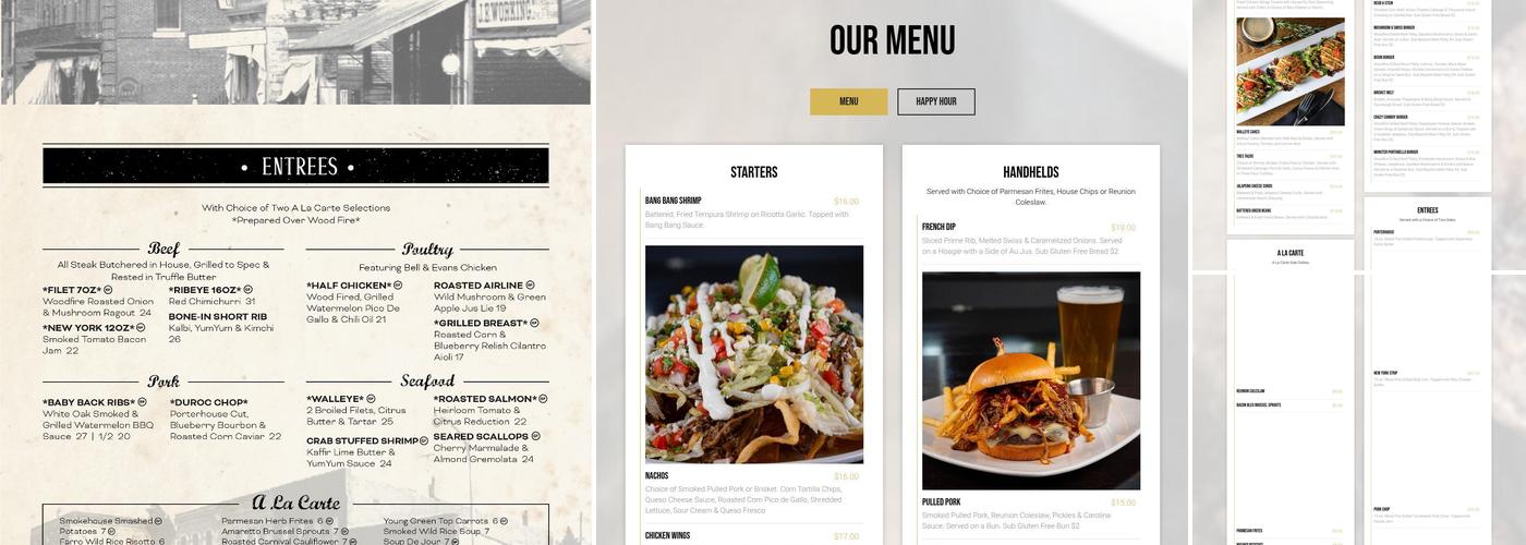 Reunion Menu