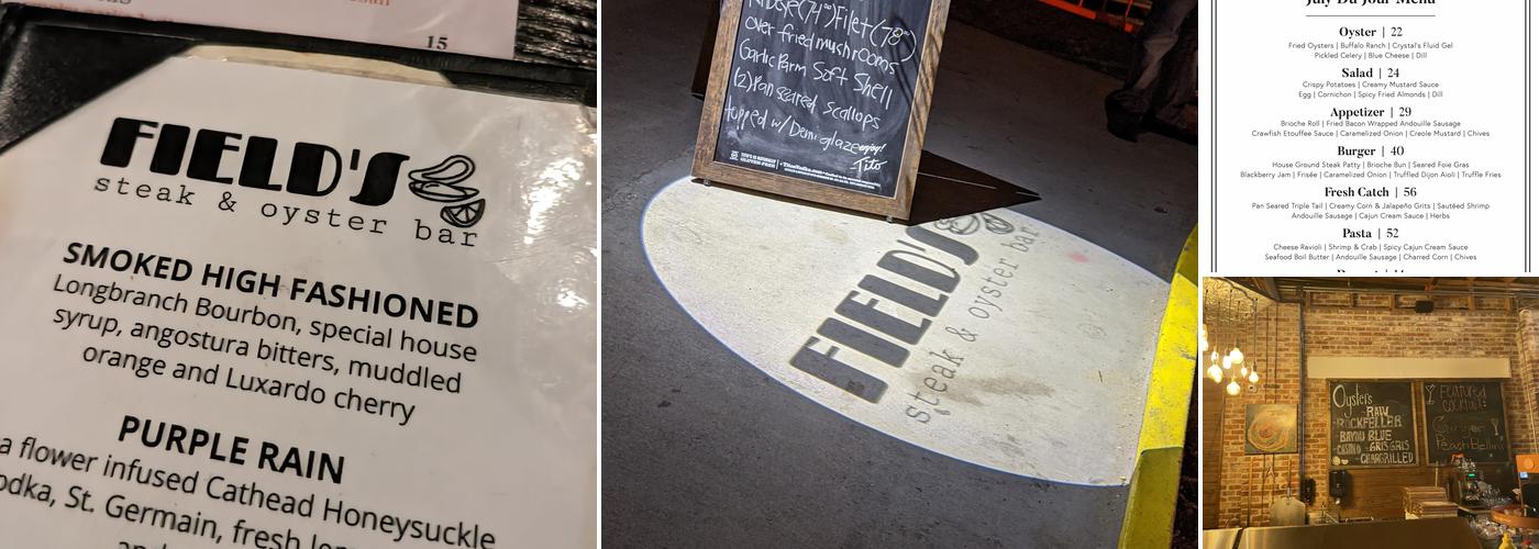 Field's Steak and Oyster Bar Menu