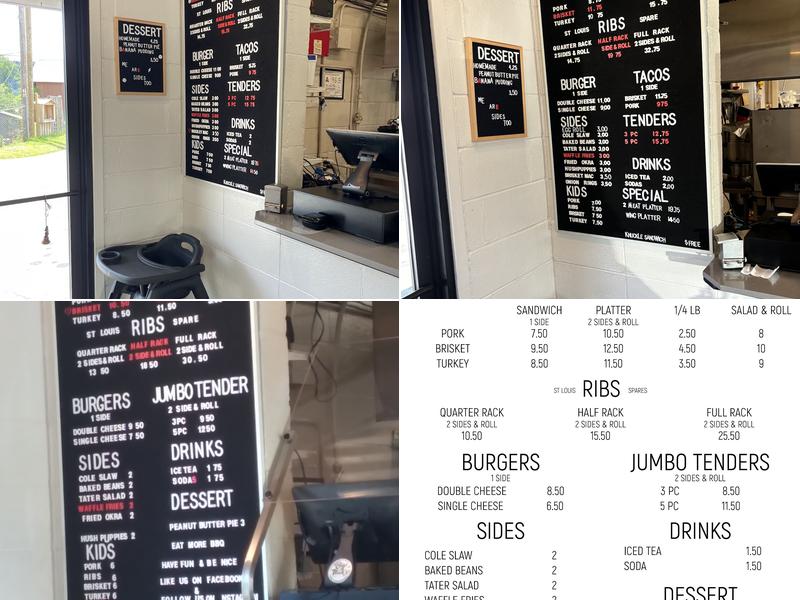 Big Nick's BBQ Menu