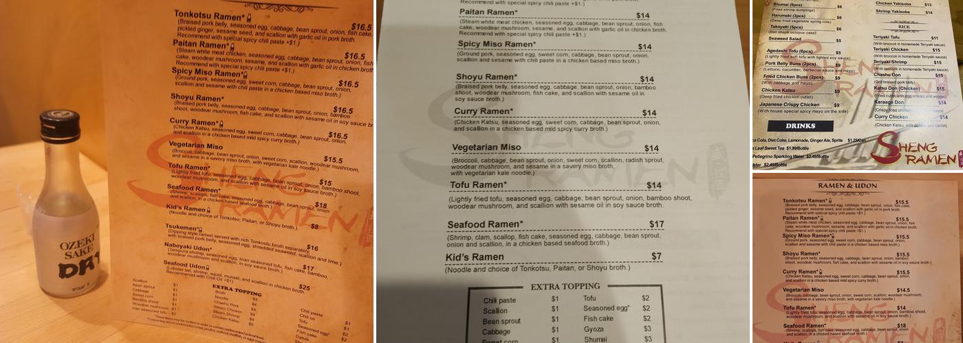Sheng Ramen Ballantyne Menu