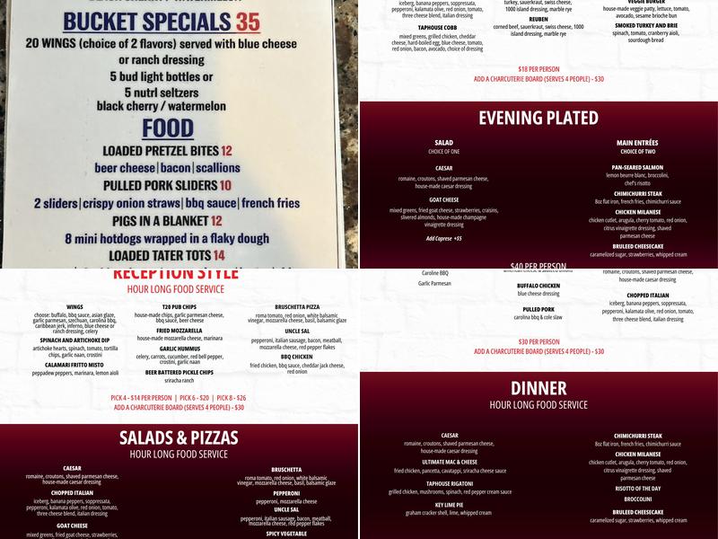 Twenty/20 Taphouse Somerset Menu