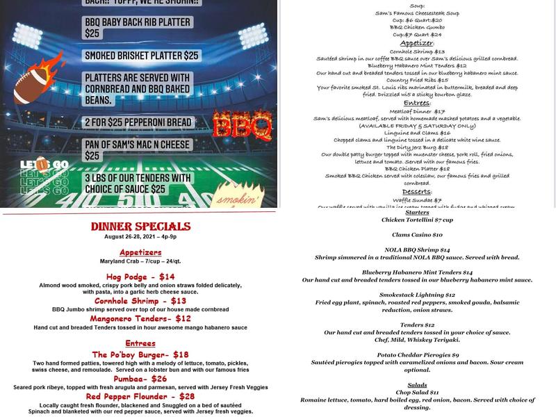 JW’s Restaurant Menu