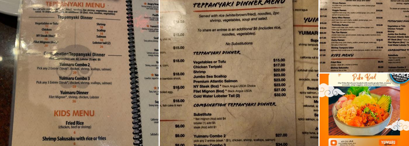 Yuimaru Kitchen Menu