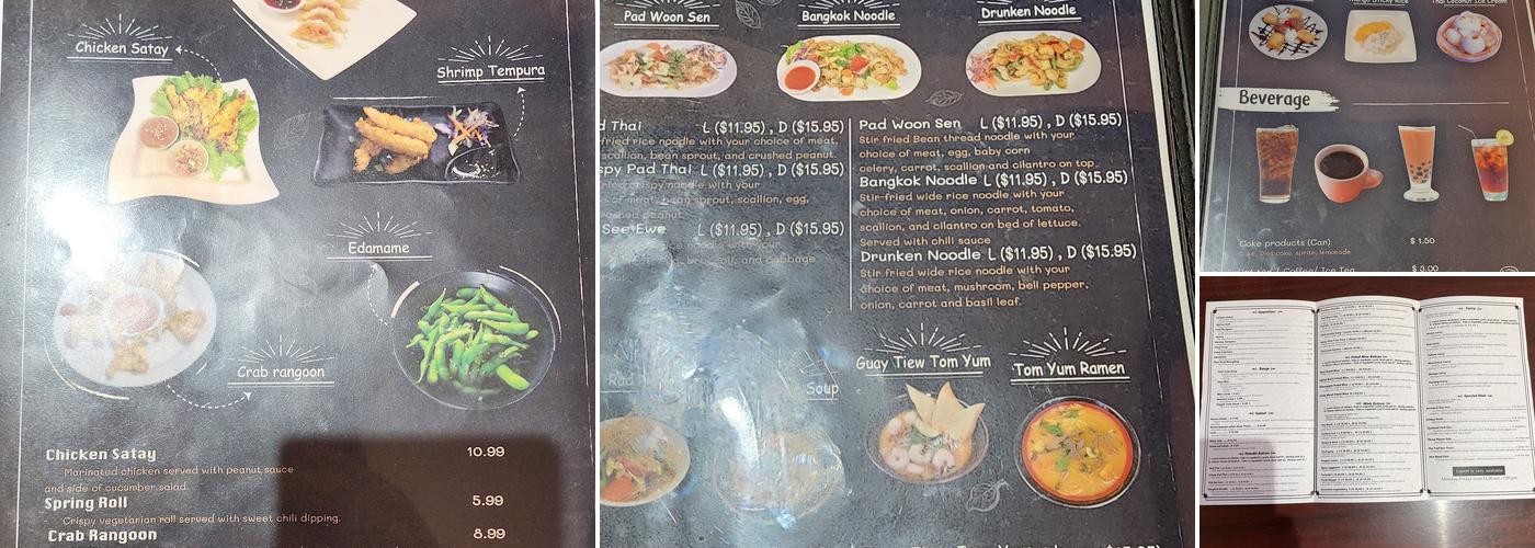 Thai Spicy Menu