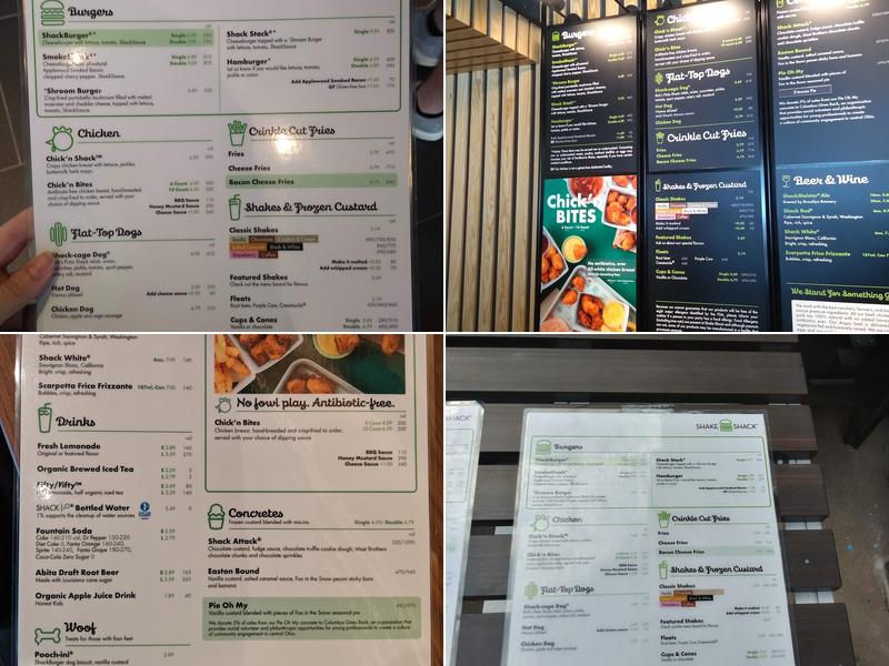 Shake Shack Easton Town Center Menu