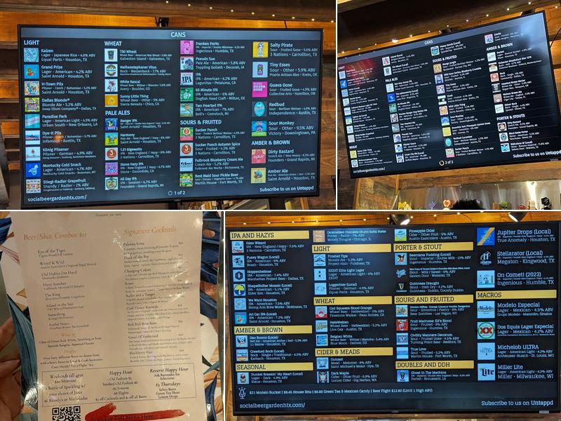 Social Beer Garden HTX Menu