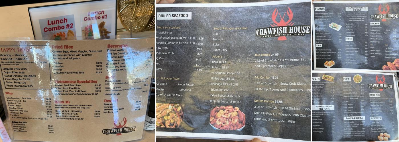 Crawfish House Menu