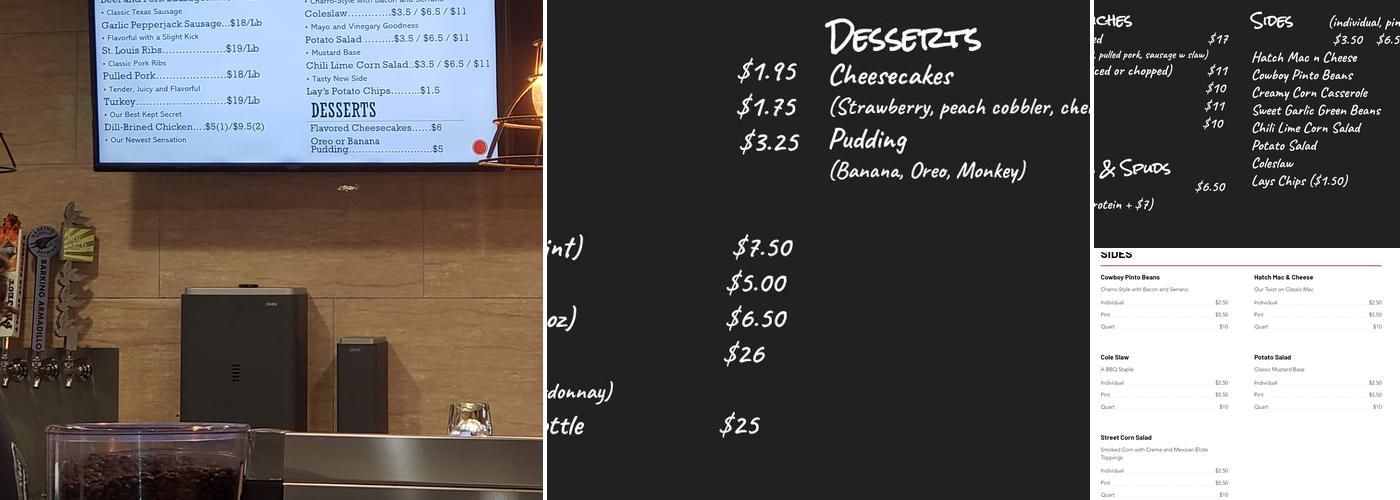 Agape BBQ Menu