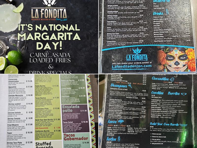 La Fondita Menu
