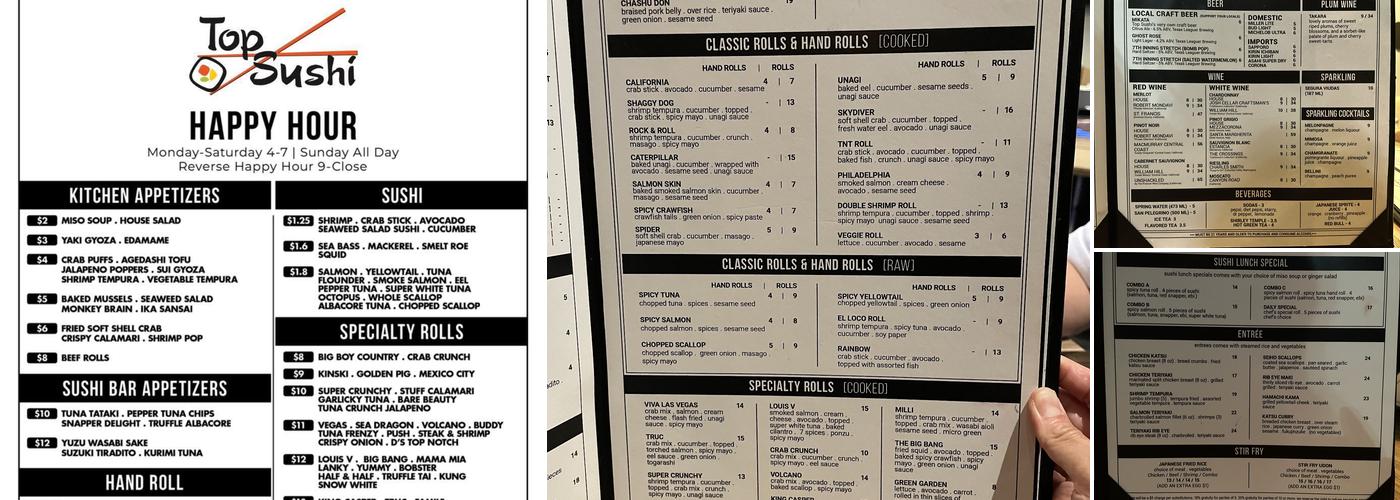 Top Sushi Menu
