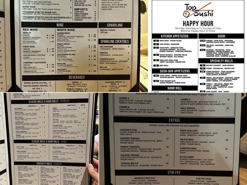 Top Sushi Menu