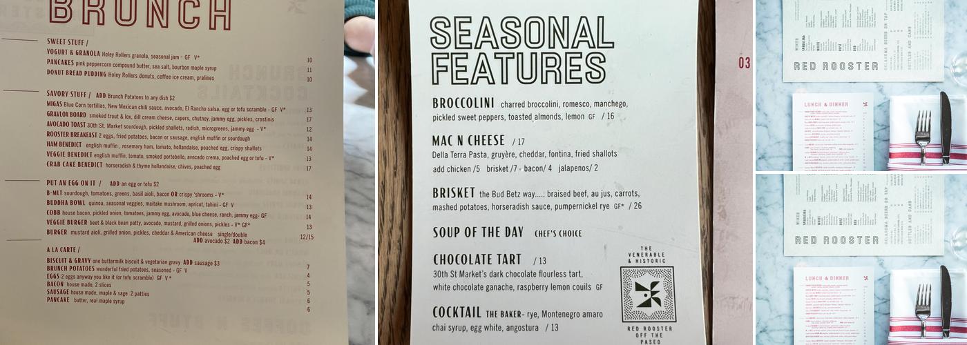 Red Rooster Menu