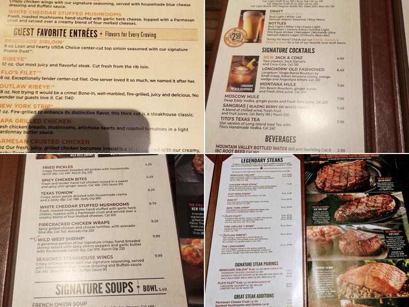LongHorn Steakhouse Menu