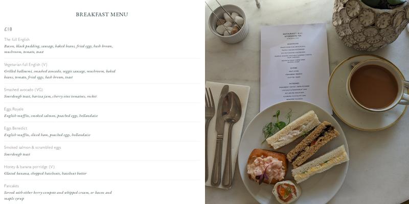 Restaurant 1865 Menu