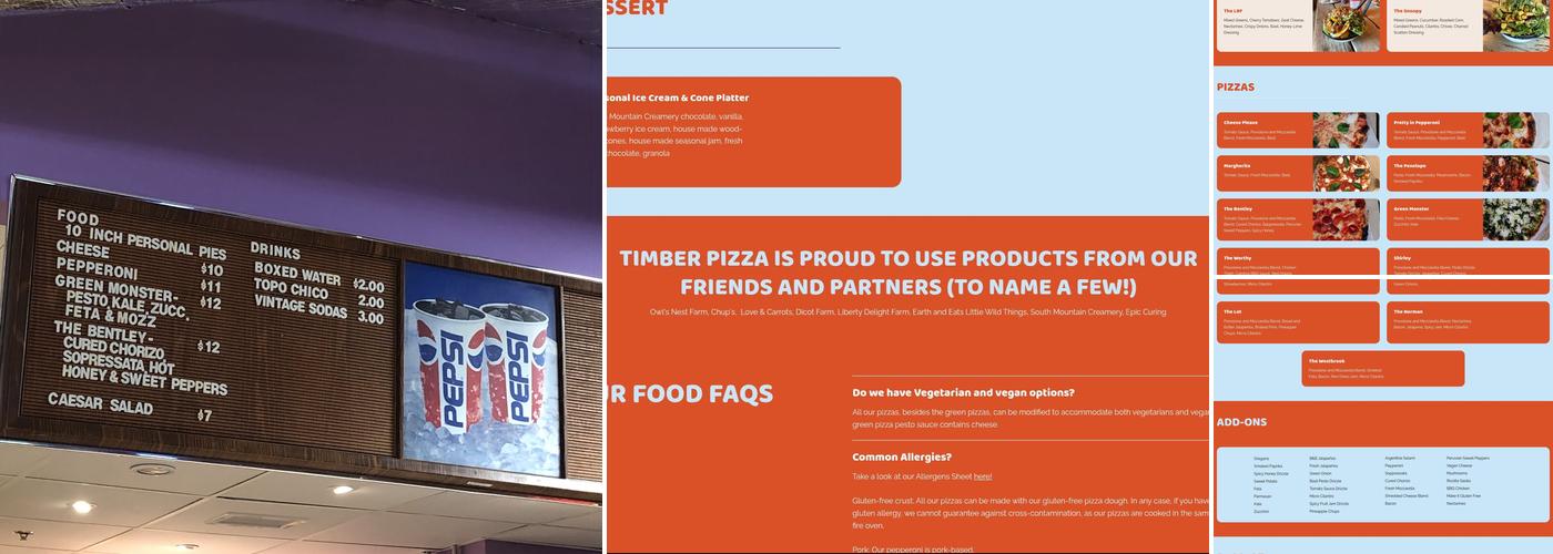 Timber Pizza Co. Ballston Menu