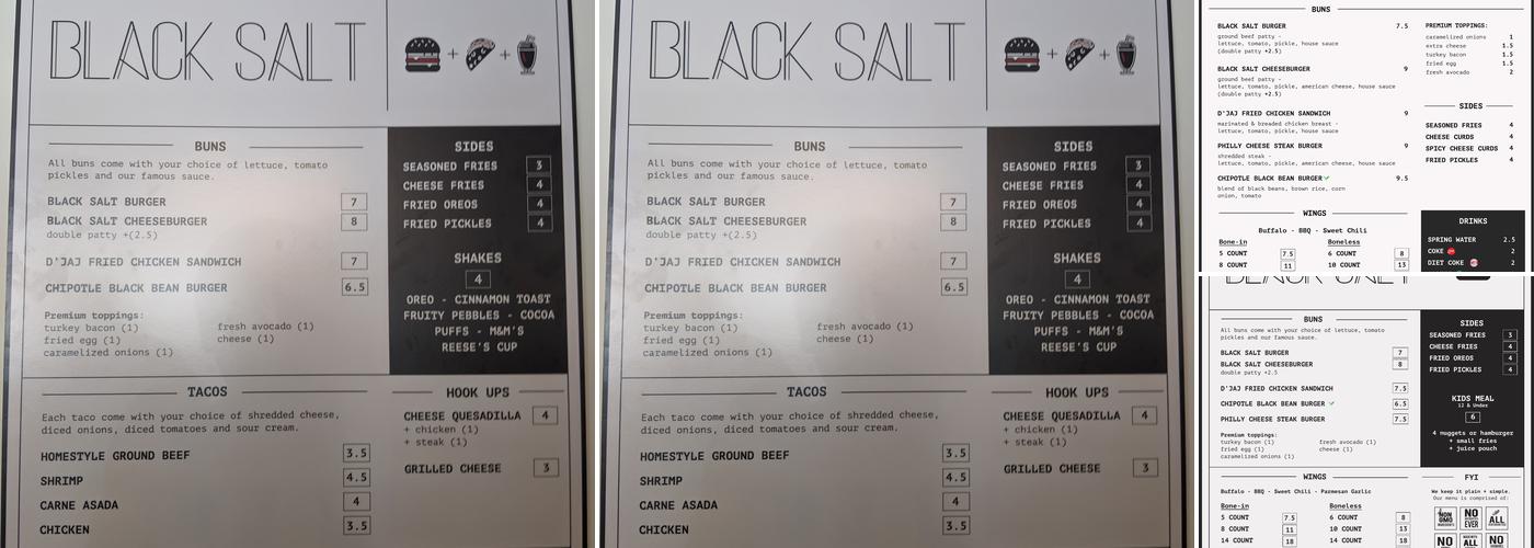 Black Salt Menu
