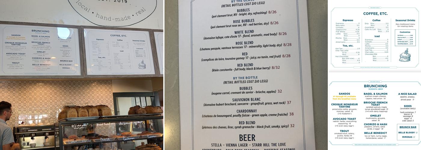 Belle Menu