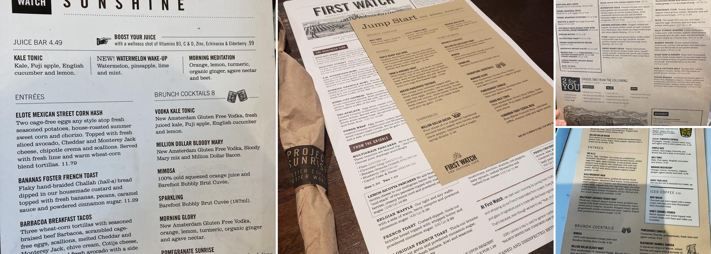 First Watch Menu