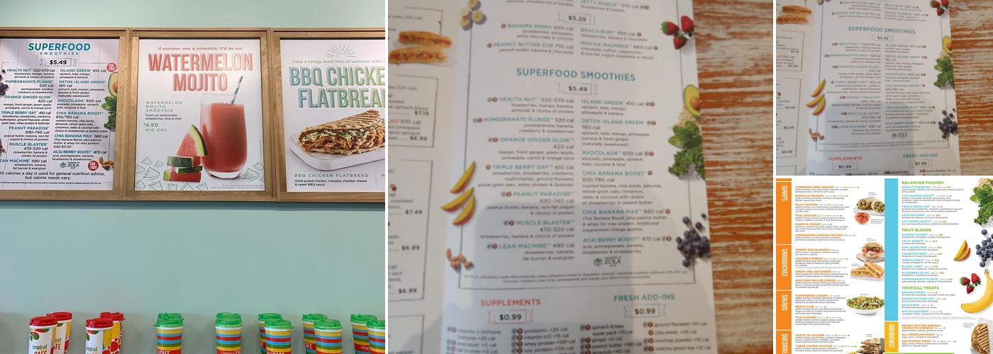 Tropical Smoothie Cafe Menu