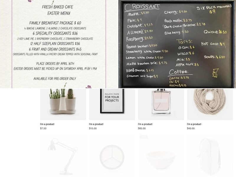 Fresh Baked Cafe Menu