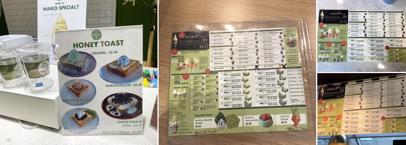 Matcha Cafe Maiko Menu