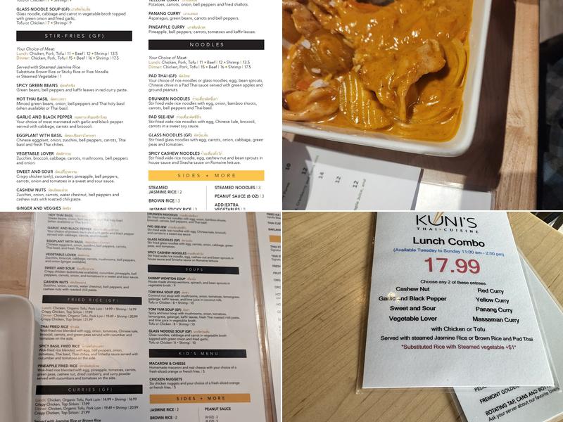 Kuni's Thai Cuisine Menu