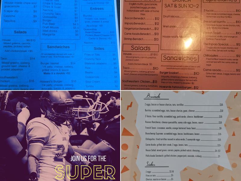 Impala Bar & Grill Menu