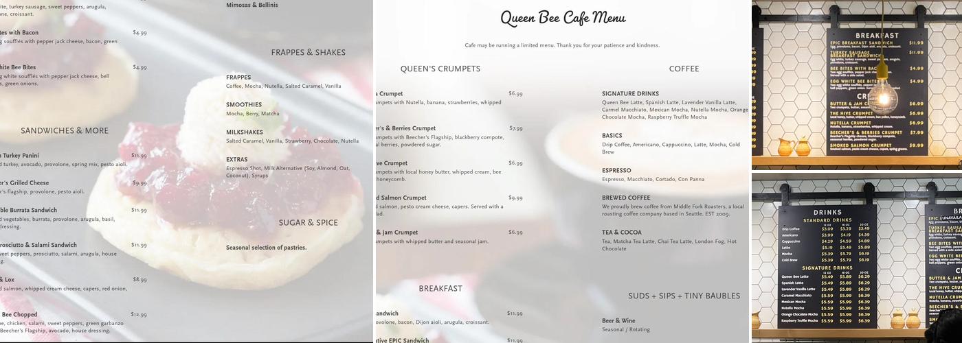 Queen Bee Cafe Menu