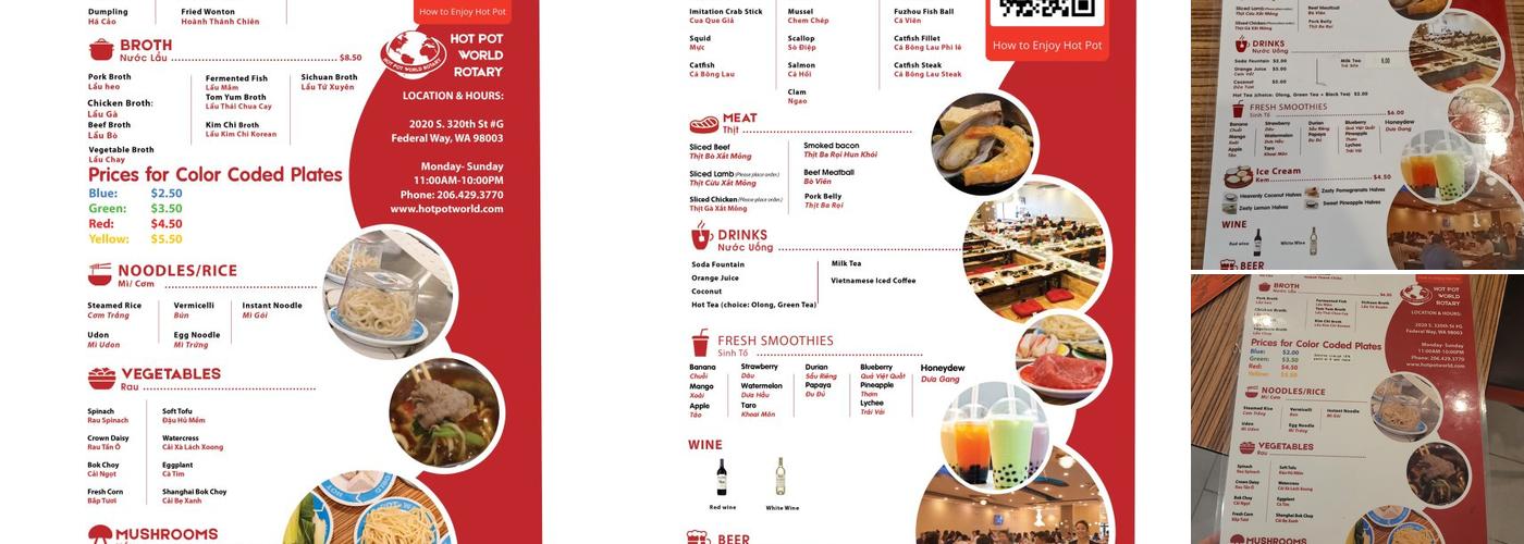 Hot Pot World Rotary Menu
