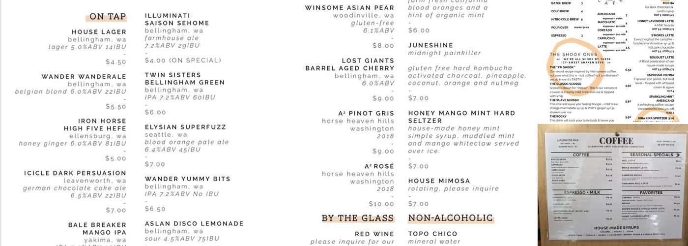 Makeworth Coffee Roasters Menu