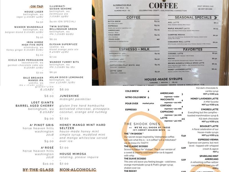 Makeworth Coffee Roasters Menu