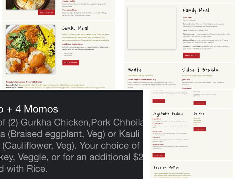 Bini's Kitchen LLC Menu