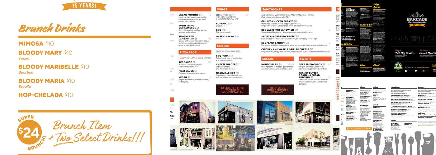 Barcade Menu