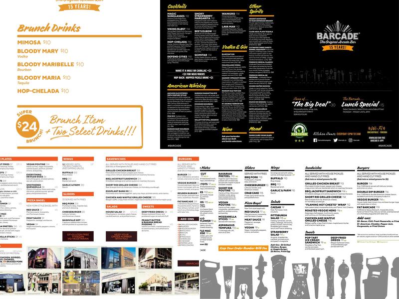 Barcade Menu