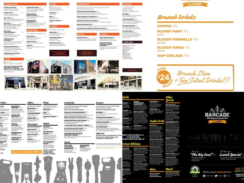 Barcade Menu