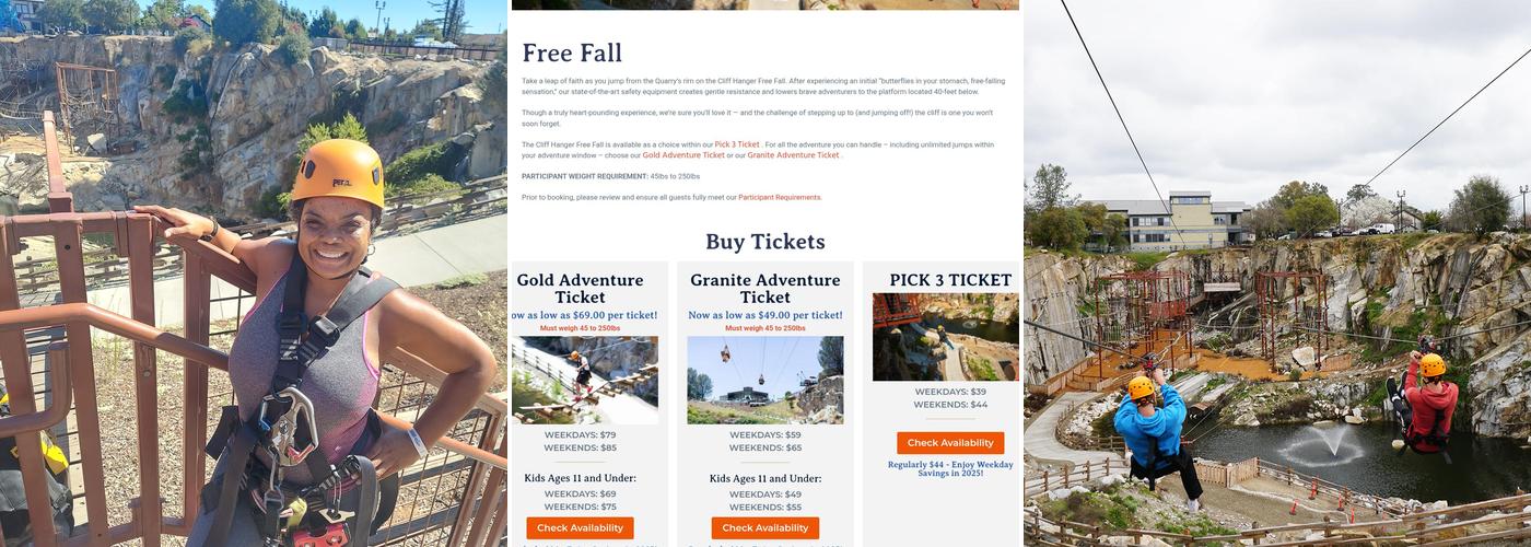 Quarry Park Adventures Menu