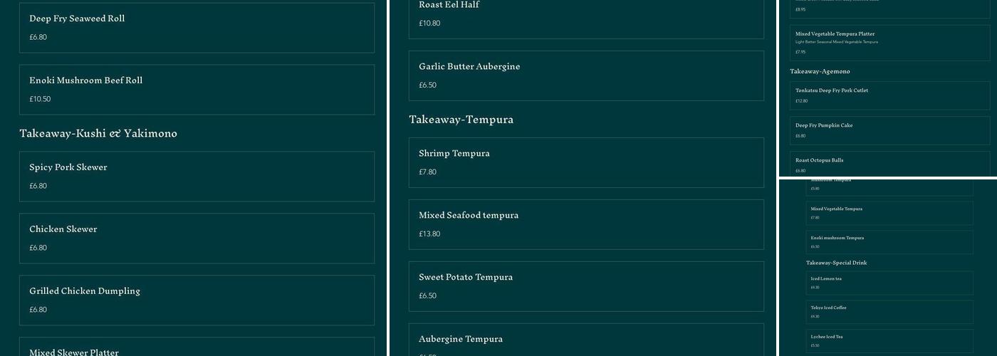 Yukchinhon Japanese Menu