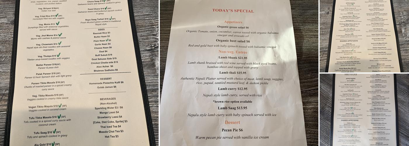 Zomsa Menu
